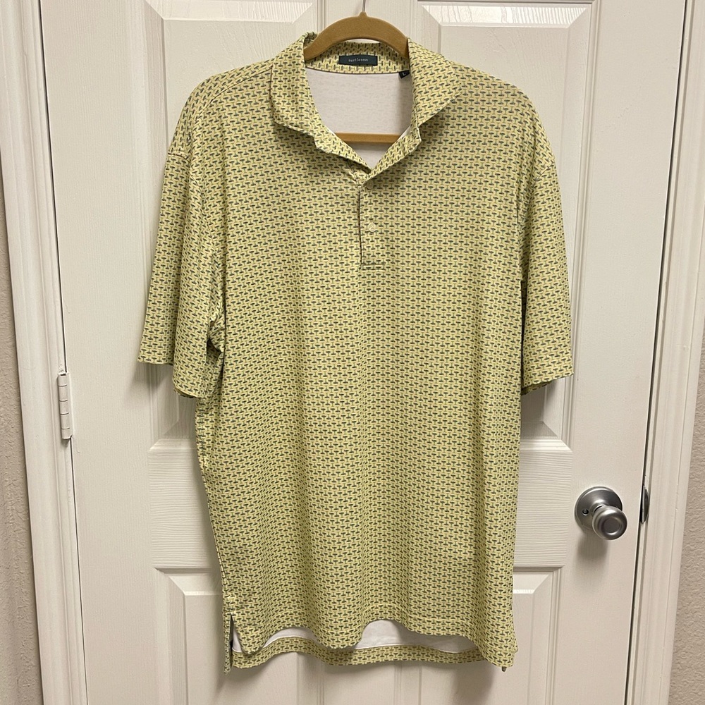 Turtleson Yellow Martini Pattern Golf Polo